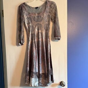 Komarov Silver and Gray Long Sleeve Dress